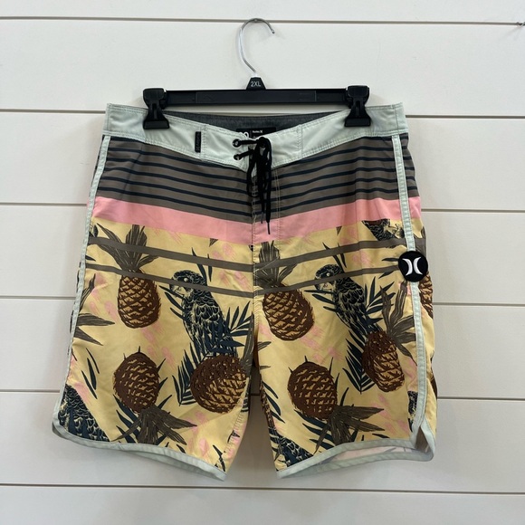 Hurley Pink and Yellow Board Shorts Swim - Picture 1 of 4